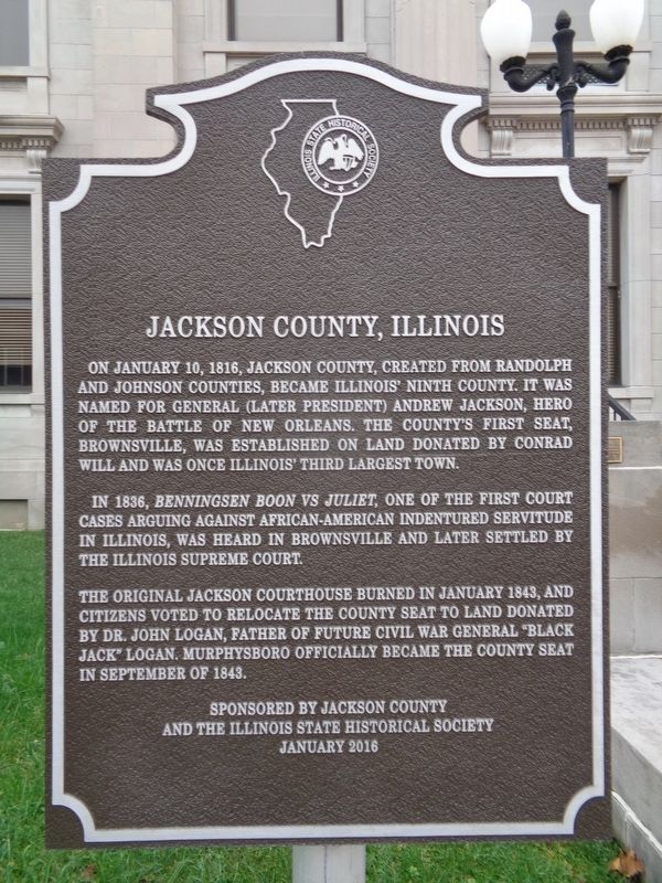 Jackson County, Illinois Marker image. Click for full size.