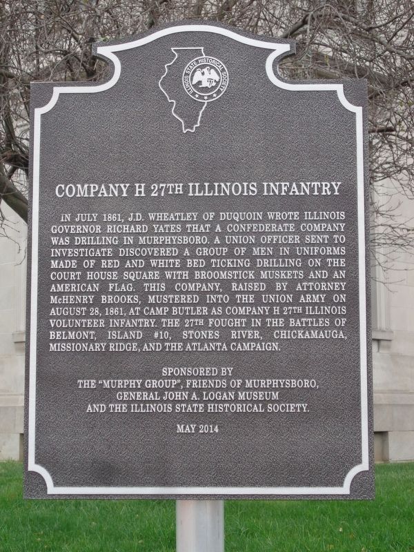 Company H 27th Illinois Infantry Marker image. Click for full size.