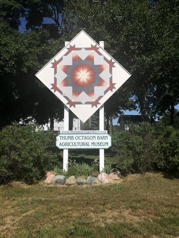 The Sign to the Thumb Octagon Barn Agricultural Museum. Click for full size. The Sign to the Thumb Octagon Barn Agricultural Museum image. Click for full size.