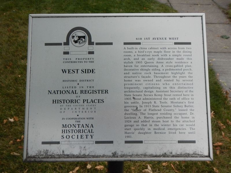 610 1st Avenue West Marker image. Click for full size.