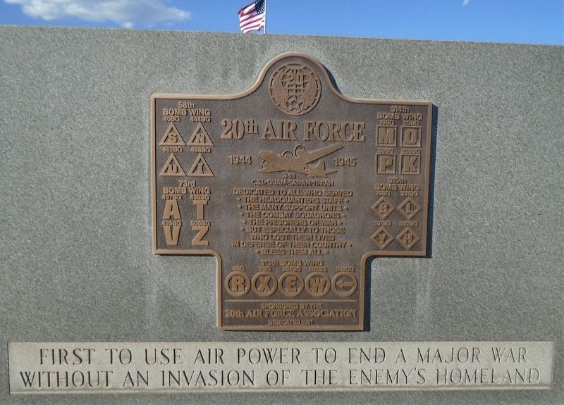 20<sup>th</sup> Air Force Marker image. Click for full size.