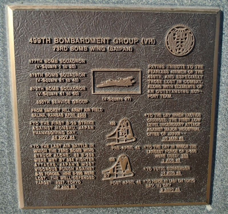 499th Bombardment Group (VH) Marker. Click for full size. 499th Bombardment Group (VH) Marker image. Click for full size.