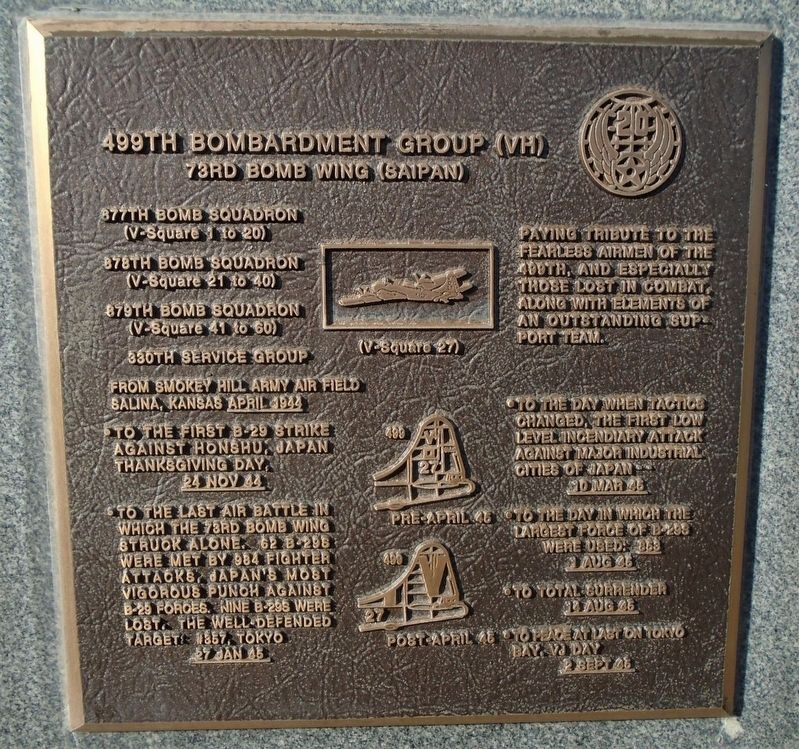 499th Bombardment Group (VH) Marker image. Click for full size.