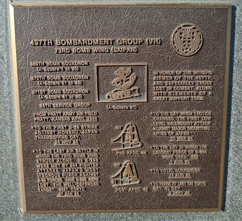 497th Bombardment Group (VH) Marker. Click for full size. 497th Bombardment Group (VH) Marker image. Click for full size.