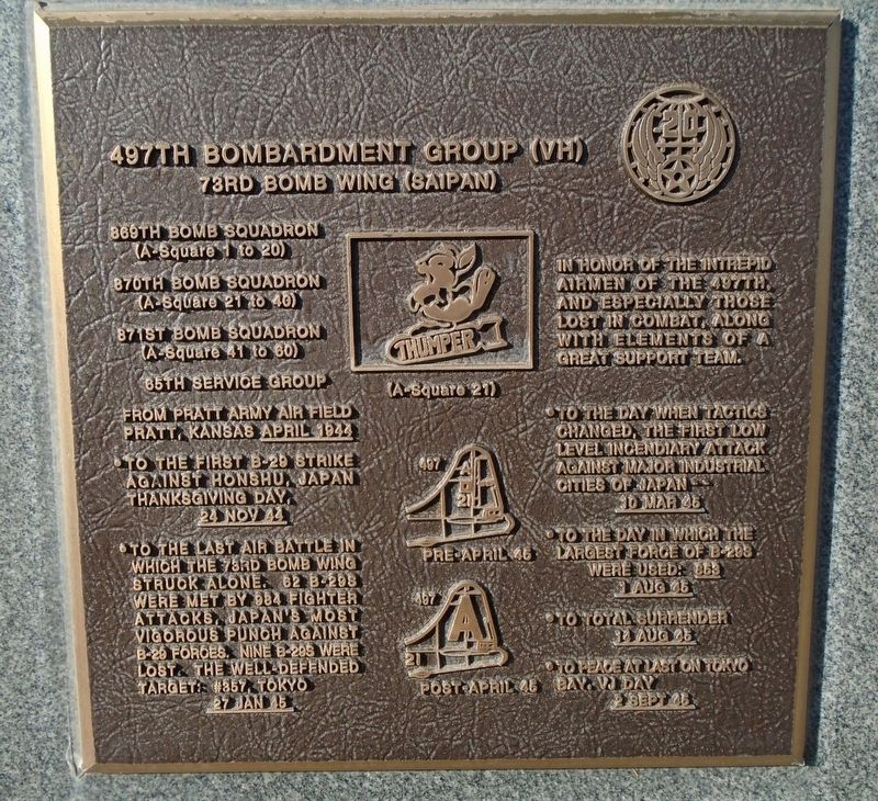 497th Bombardment Group (VH) Marker image. Click for full size.