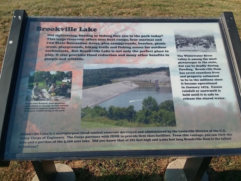 Brookville Lake Marker. Click for full size. Brookville Lake Marker image. Click for full size.