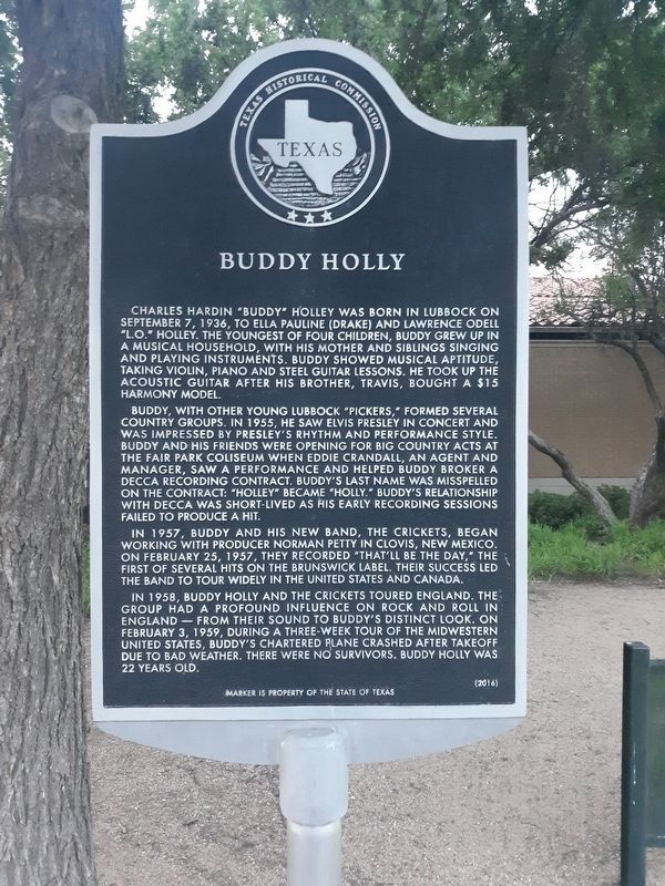 Buddy Holly Marker. Click for full size. Buddy Holly Marker image. Click for full size.