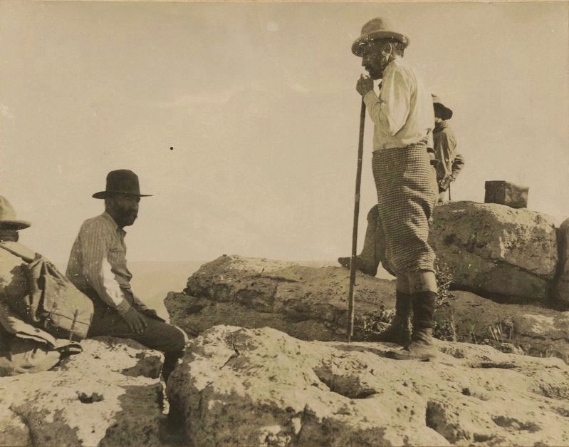 <i>W. M. Davis & Tempest Anderson, rim of Grand Canyon, 1900</i> image. Click for full size.