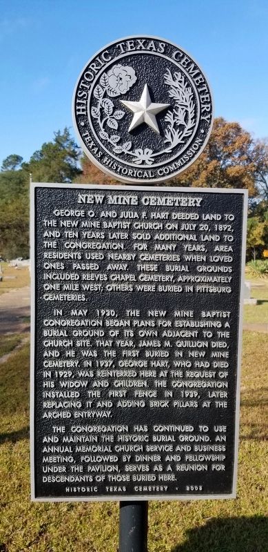 New Mine Cemetery Marker image. Click for full size.