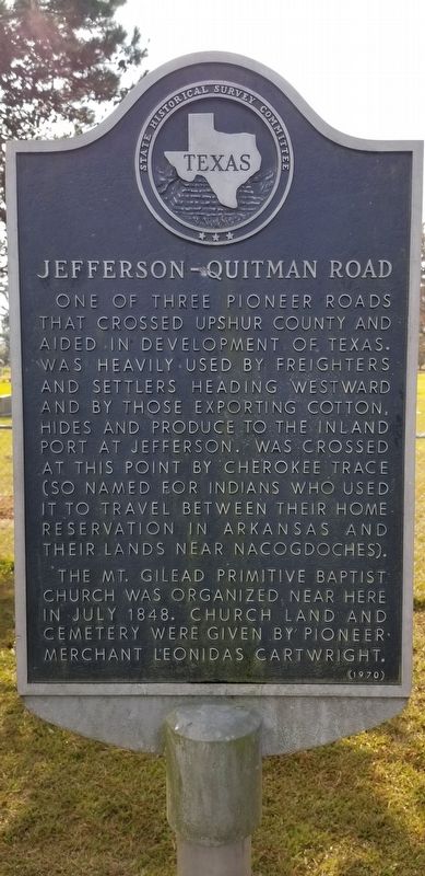 Jefferson-Quitman Road Marker image. Click for full size.