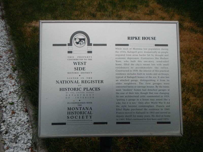 Ripke House Marker image. Click for full size.