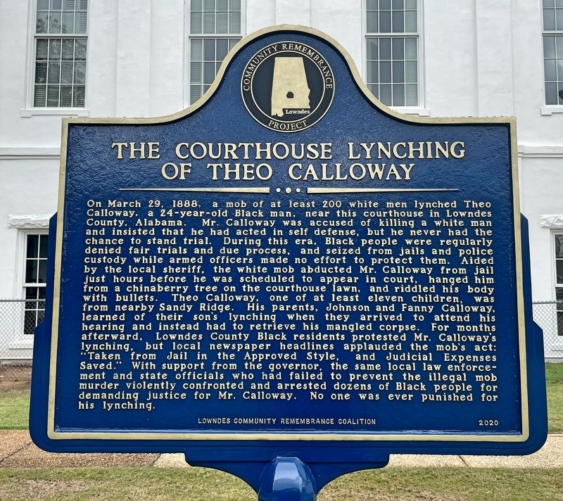 The Courthouse Lynching of Theo Calloway Marker image. Click for full size.