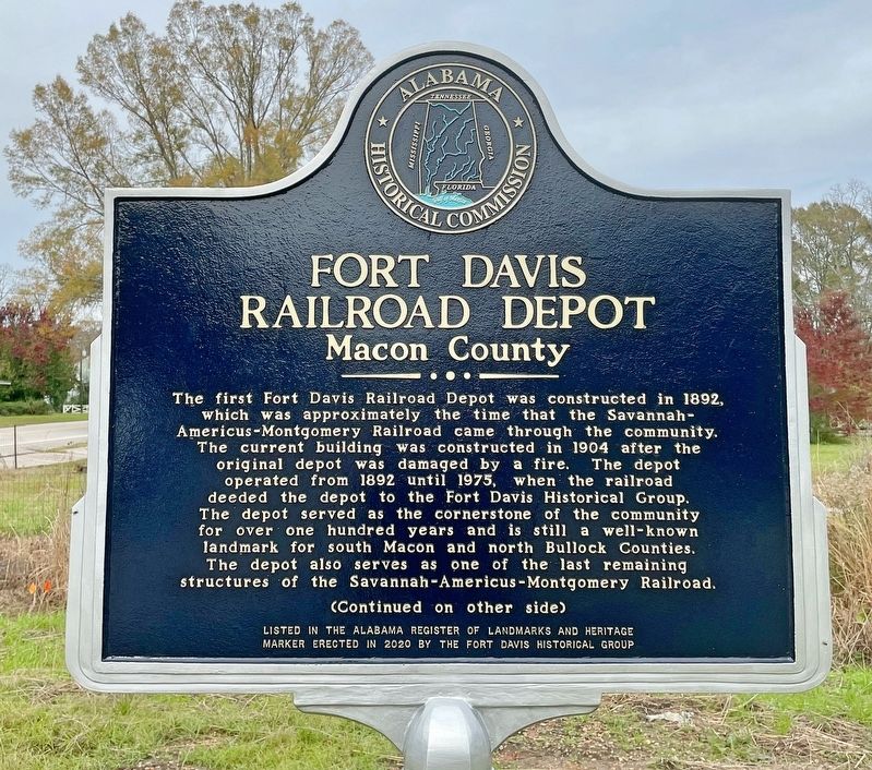 Fort Davis Railroad Depot Marker image. Click for full size.