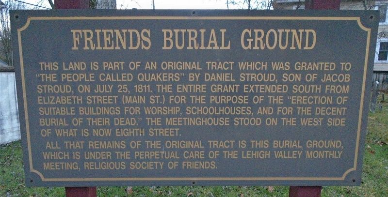 Friends Burial Ground Marker. Click for full size. Friends Burial Ground Marker image. Click for full size.