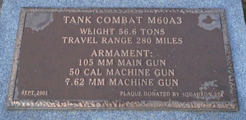M60A3 Tank Marker Near Veterans Memorial image. Click for full size.