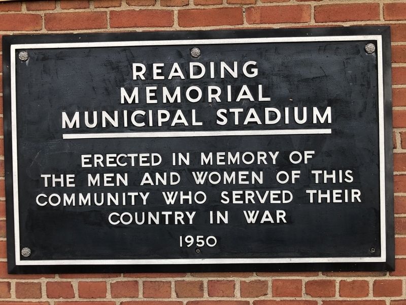 Reading Memorial Municipal Stadium Marker image. Click for full size.