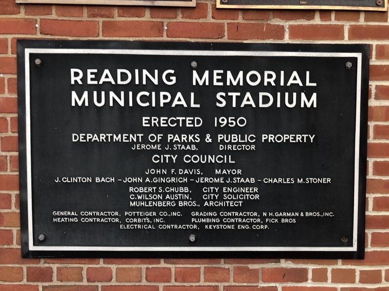 Additional dedication plaque on the stadium image. Click for full size.