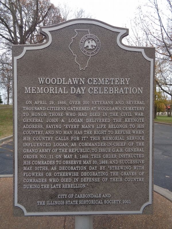 Woodlawn Cemetery Memorial Day Celebration Marker image. Click for full size.