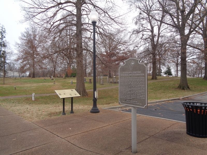 Woodlawn Cemetery Memorial Day Celebration Marker. Click for full size. Woodlawn Cemetery Memorial Day Celebration Marker image. Click for full size.