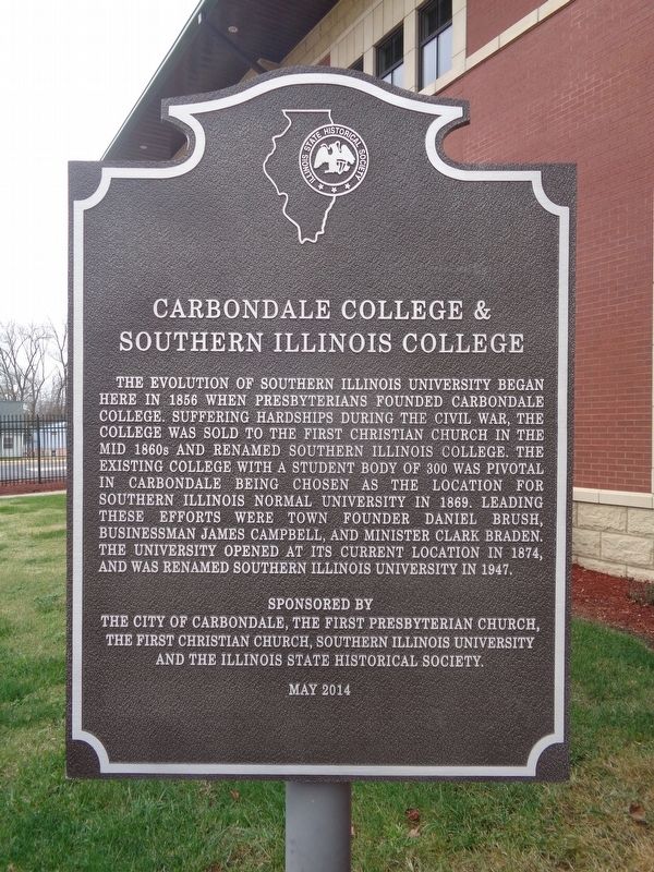 Carbondale College & Southern Illinois College Marker image. Click for full size.