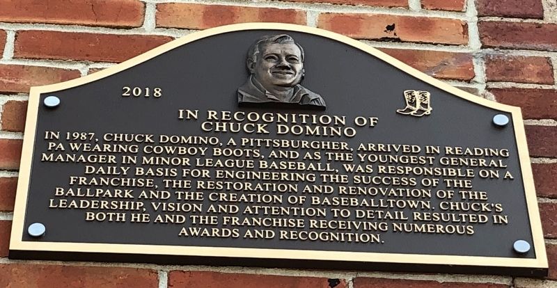 In Recognition of Chuck Domino Marker. Click for full size. In Recognition of Chuck Domino Marker image. Click for full size.