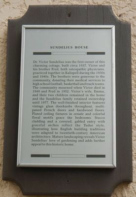 Sundelius House Marker image. Click for full size.