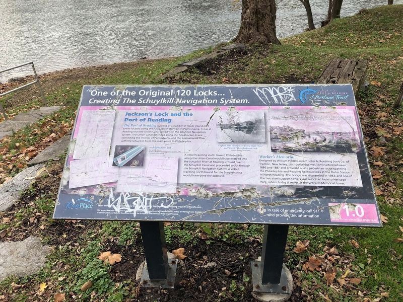 Jackson’s Lock and the Port of Reading Marker. Click for full size. Jackson’s Lock and the Port of Reading Marker image. Click for full size.