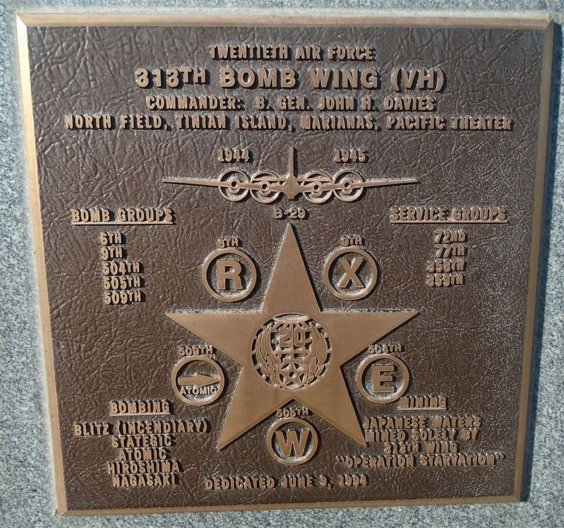 313th Bomb Wing (VH) Marker. Click for full size. 313th Bomb Wing (VH) Marker image. Click for full size.