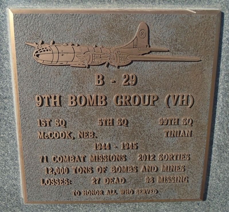 9th Bomb Group (VH) Marker image. Click for full size.