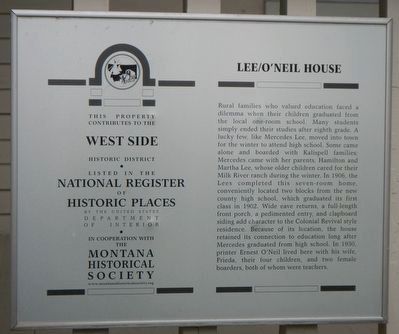 Lee/O'Neil House Marker image. Click for full size.