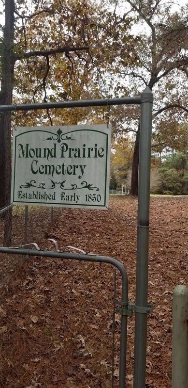 First gate for the Mound Prairie Cemetery by the road. image. Click for full size.