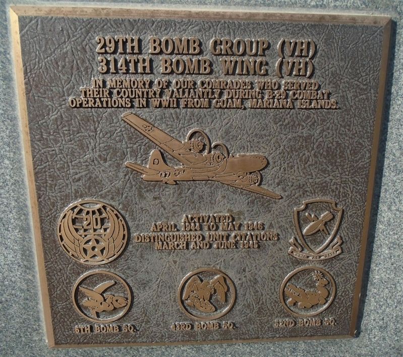 29th Bomb Group (VH) Marker image. Click for full size.