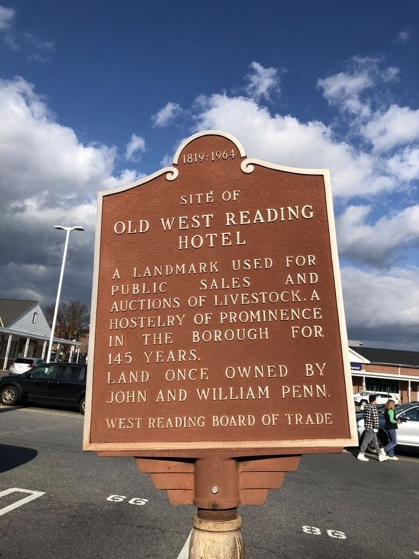 Site of Old West Reading Hotel Marker. Click for full size. Site of Old West Reading Hotel Marker image. Click for full size.