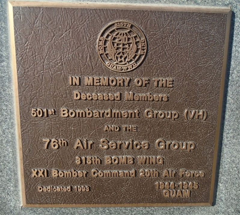 501<sup>st</sup> Bombardment Group (VH)  76<sup>th</sup> Air Service Group Marker image. Click for full size.