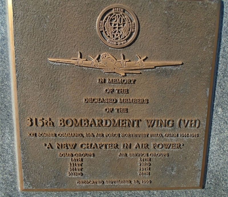 315th Bombardment Wing (VH) Marker image. Click for full size.