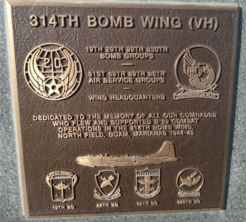 314th Bomb Wing (VH) Marker image. Click for full size.