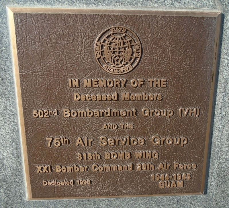 502<sup>nd</sup> Bombardment Group (VH) • 75<sup>th</sup> Air Service Group Marker image. Click for full size.