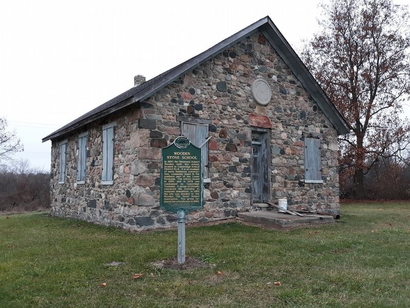 Wooden Stone School Marker. Click for full size. Wooden Stone School Marker image. Click for full size.
