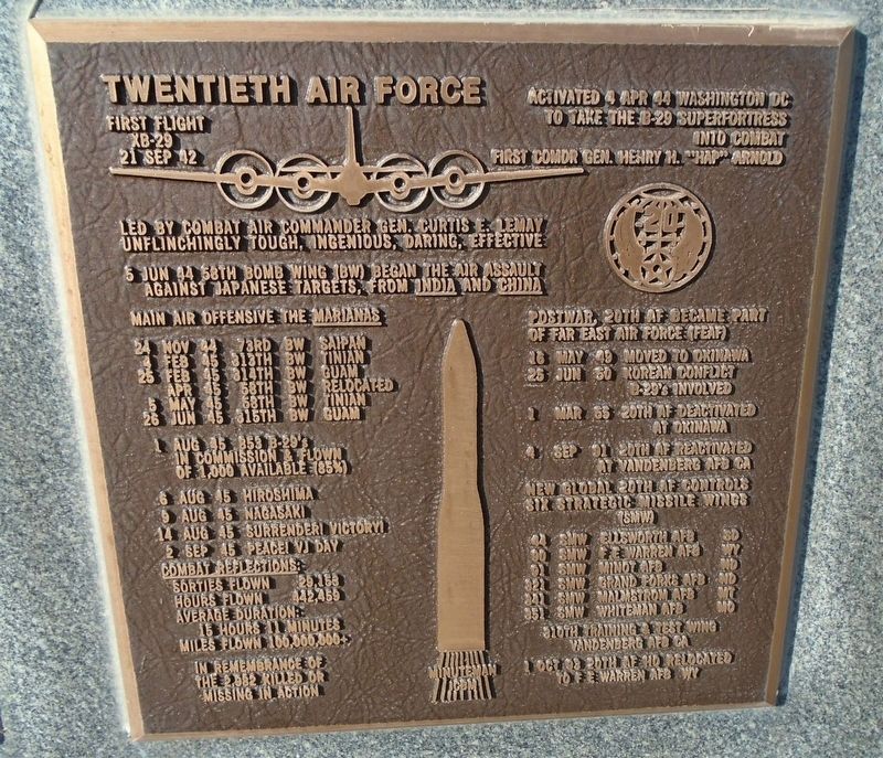 Twentieth Air Force Marker image. Click for full size.