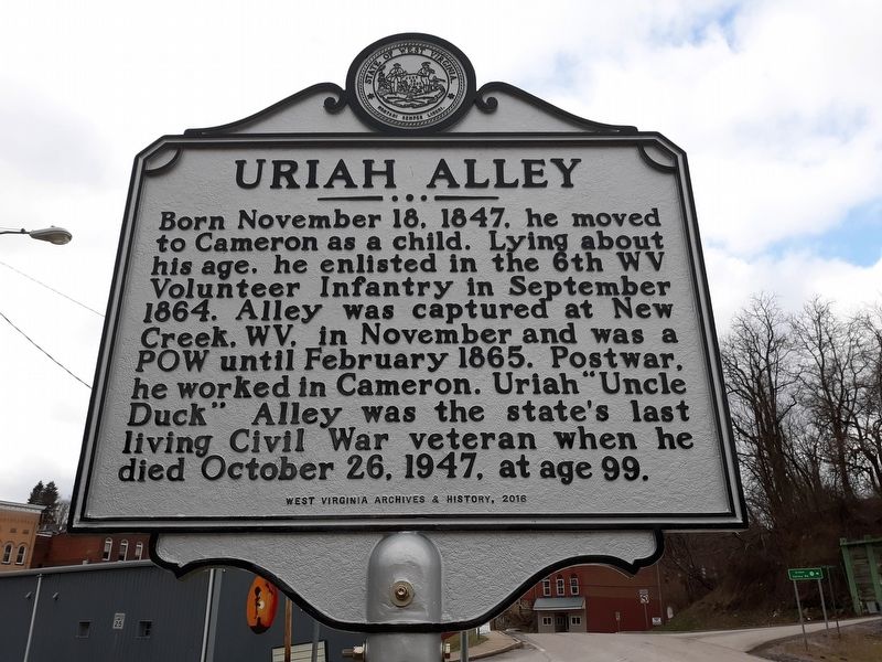 Uriah Alley Marker image. Click for full size.