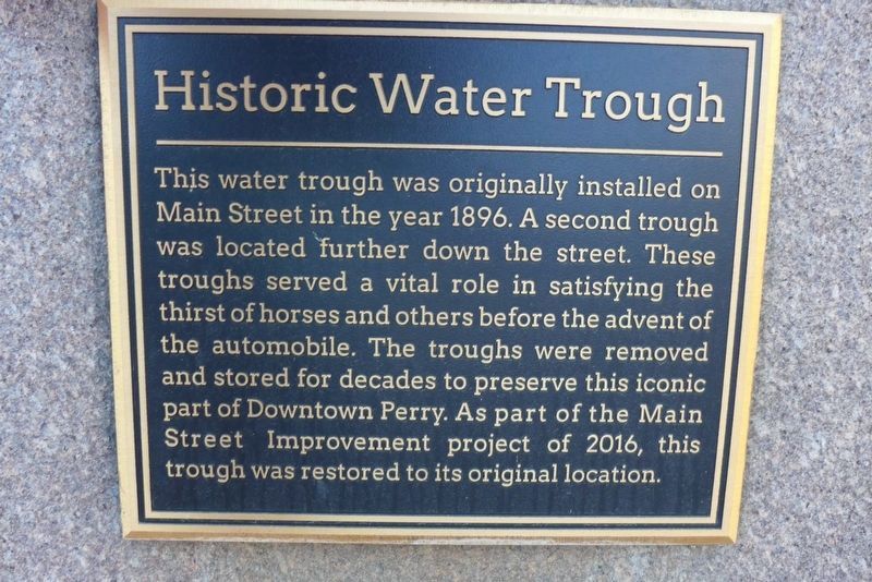 Historic Water Trough Marker image. Click for full size.