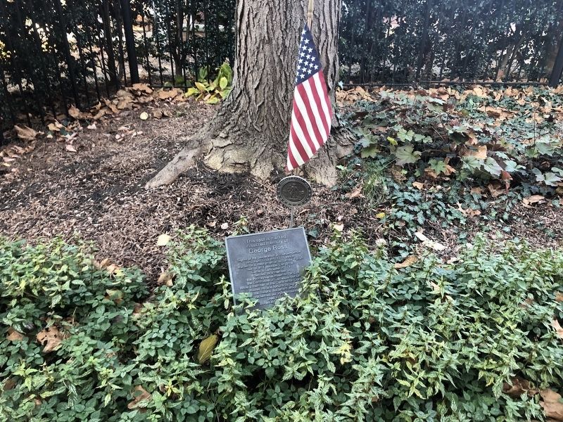 This spot is marked in sacred memory of George Ross Marker image. Click for full size.