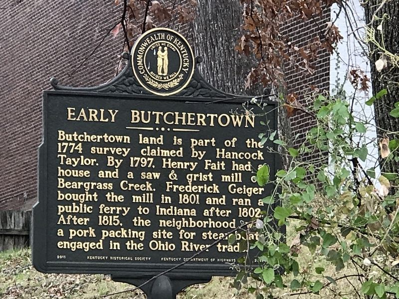 Early Butchertown Marker image. Click for more information.