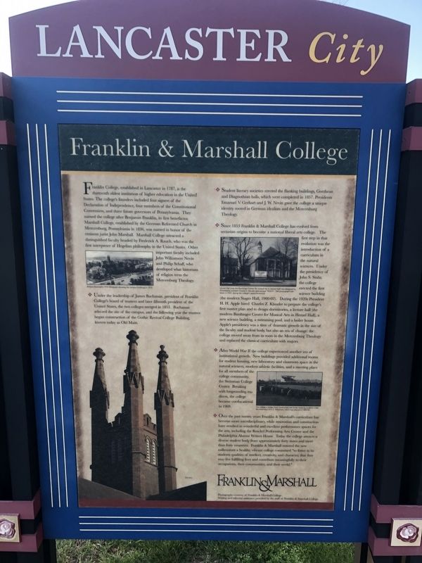 Franklin & Marshall College Marker image. Click for full size.