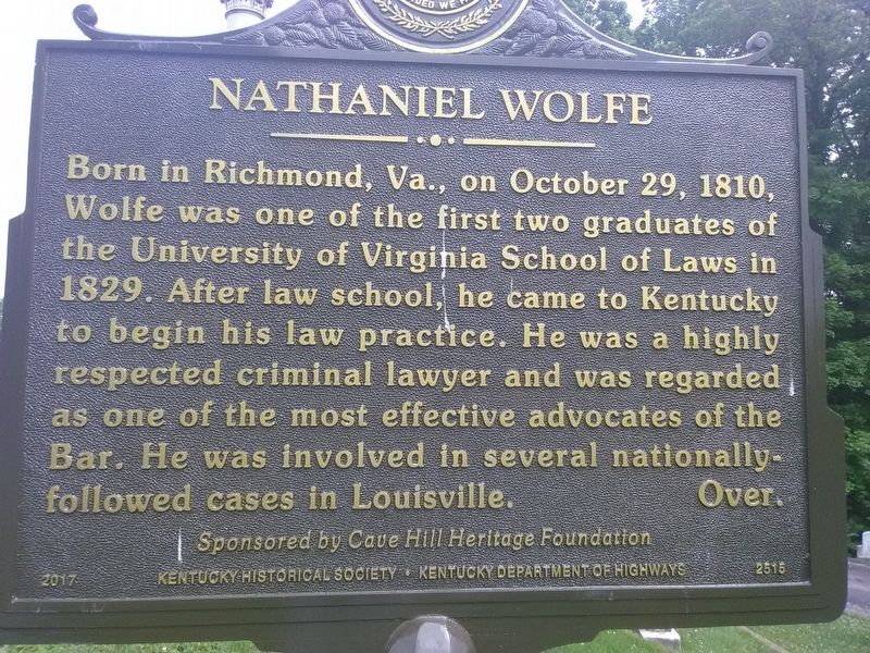 Nathaniel Wolfe Marker image. Click for full size.