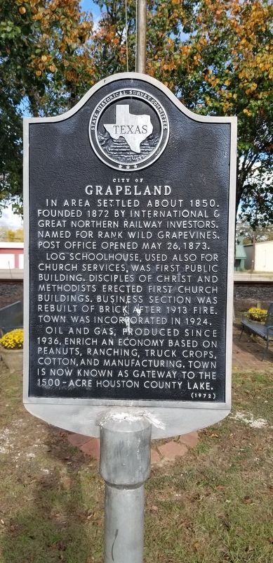 City of Grapeland Marker image. Click for full size.
