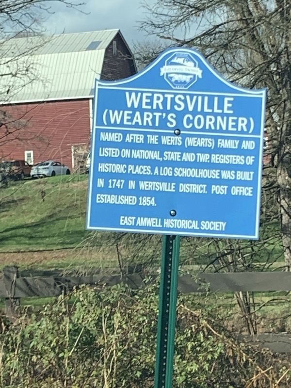Wertsville (Weart's Corner) Marker image. Click for full size.