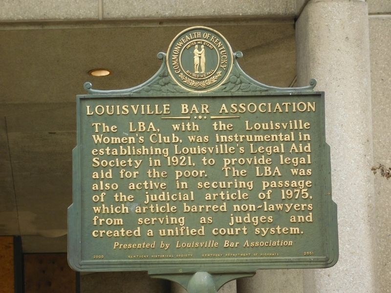 Louisville Bar Association Marker image. Click for full size.