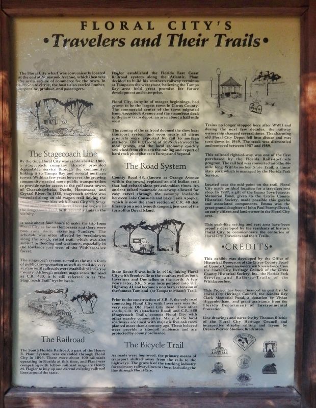 Floral City's Travelers and Their Trails Marker (<i>kiosk south side</i>) image. Click for full size.