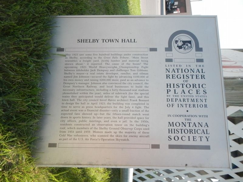 Shelby Town Hall Marker image. Click for full size.